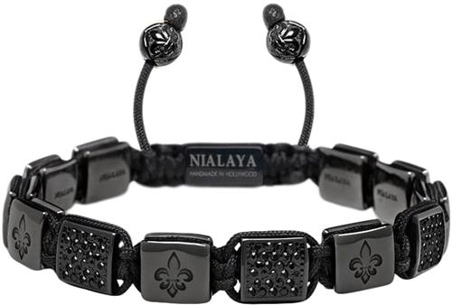 Nialaya Men's Ceramic Flatbead Bracelet in Black XL - Armbånd Stål hos Magasin