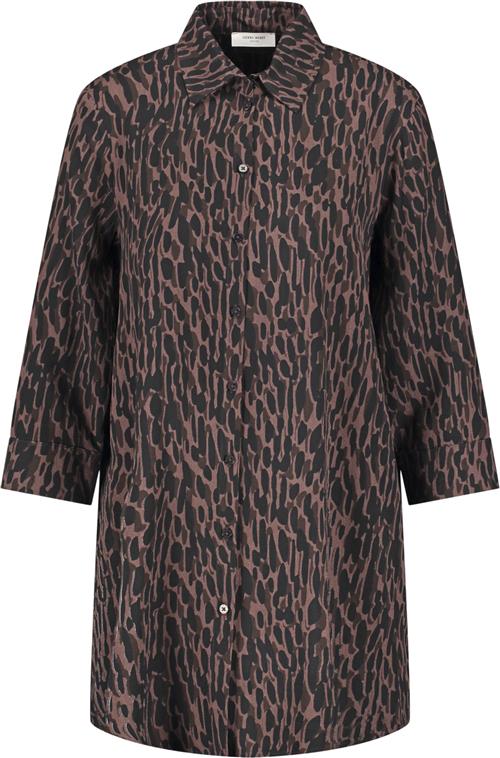 Gerry Weber Blouse 3/4 Sleeve Kvinde Brown Print Kortærmede Bluser Str 38 - hos Magasin