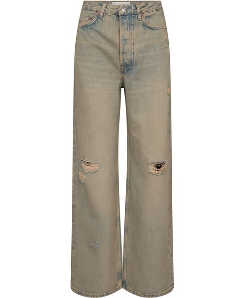 Samsøe Samsøe Shelly Jeans 14811 Kvinde Khaki Dust Break Wide Jeans Str 30/32 - Bomuld hos Magasin