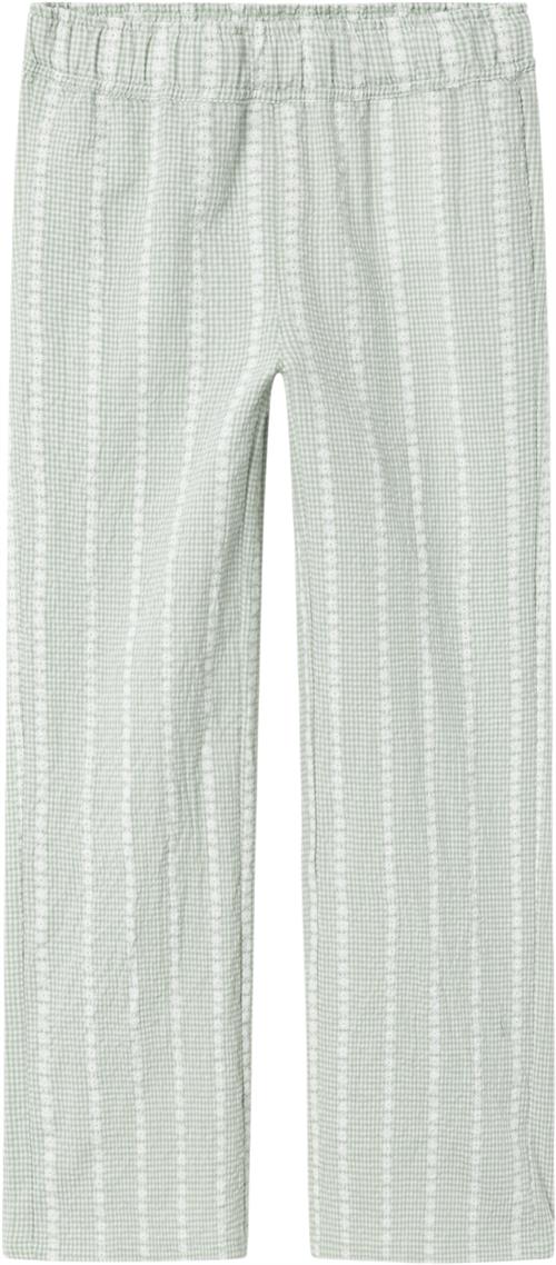 Name It Nkfhicheck Wide Pant Str 128 - Silt Green Bukser hos Magasin