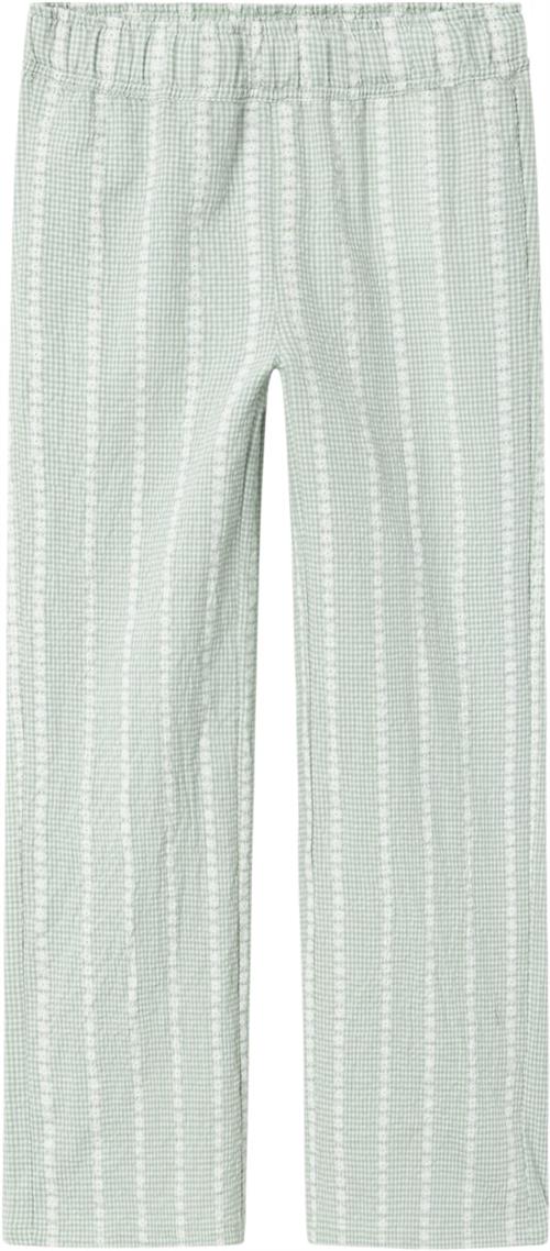 Se Name It Nkfhicheck Wide Pant Str 140 - Silt Green Bukser hos Magasin ved Magasin