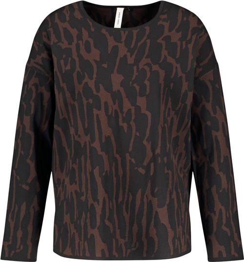 Gerry Weber Pullover 1/1 Sleeve Kvinde Brown/black Figured Sweaters Str 44 - hos Magasin