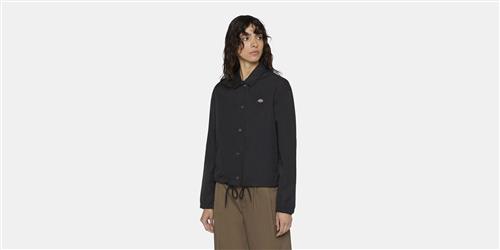 Dickies Oakport Cropped Coach Jacket W Blac Kvinde Black Overgangsjakker Str XS - hos Magasin