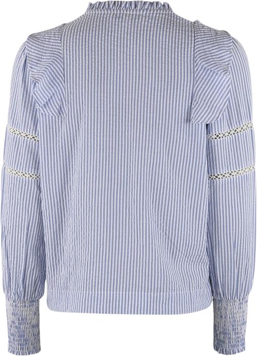 CONTINUE Joey Stripe Kvinde Blue/white Langærmede Bluser Str L - hos Magasin