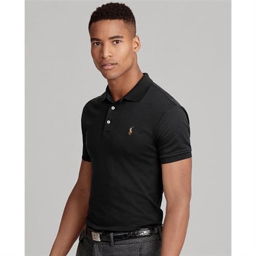 Polo Ralph Lauren Slim Fit Softtouch Polo Shirt Mand Sort Kortærmede Poloer Slim Fit Str XL - hos Magasin