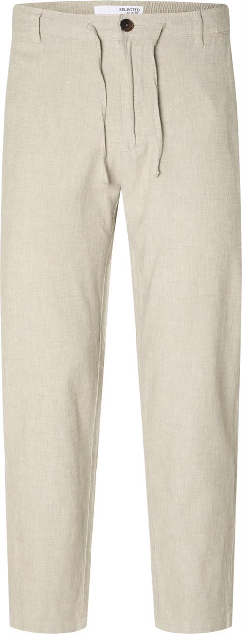 Selected Homme Slh172slimtape Brody Linen Pant NO Mand Vetiver/mixed W. Oatmeal Casual Bukser Slim Fit Str L - Bomuld hos Magasin