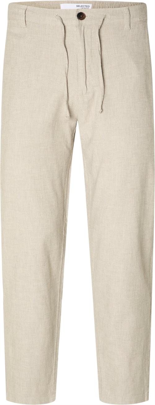 Se Selected Homme Slh172slimtape Brody Linen Pant NO Mand Vetiver/mixed W. Oatmeal Casual Bukser Slim Fit Str XL - Bomuld hos Magasin ved Magasin