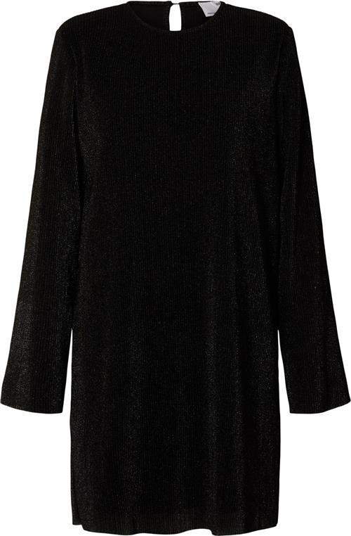 Selected Femme Slfkimmie LS Glitter Dress D2 Kvinde Sort Korte Kjoler Str L - hos Magasin