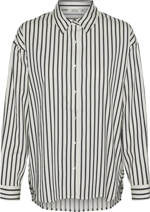 Vero Moda Vmivy LS Loose Shirt VMA Kvinde Birch/black Langærmede Skjorter Loose Fit Str L - hos Magasin