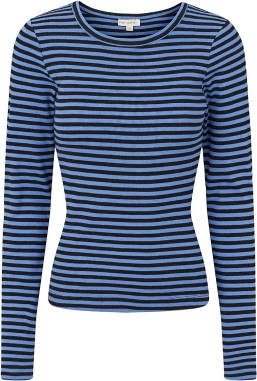 esmé studios Esblossom Stripe LS Top Gots Kvinde Granada Sky Langærmede T-shirts Str S - Bomuld hos Magasin