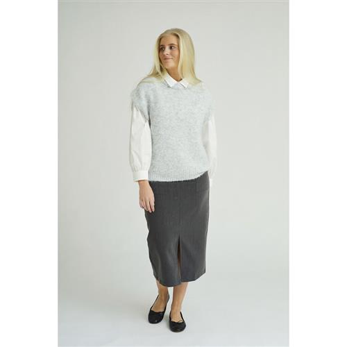 A-VIEW Patrisia Knit Vest Kvinde Light Grey Melange Sweaters Str S - hos Magasin