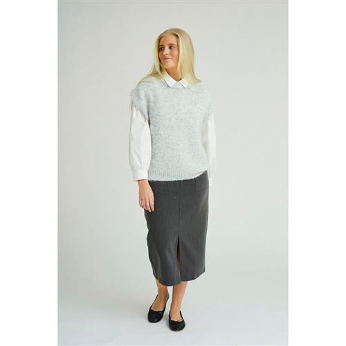 A-VIEW Patrisia Knit Vest Kvinde Light Grey Melange Sweaters Str XL - hos Magasin