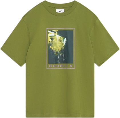 Wood Wood Asa Spray Paint Tshirt Gots Mand Fatique Green Kortærmede T-shirts Str XL - Bomuld hos Magasin