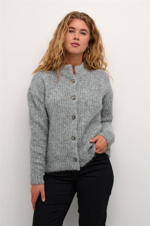 Se Kaffe Kaane Knit Cardigan Kvinde Grey Melange Cardigans Str L - hos Magasin ved Magasin