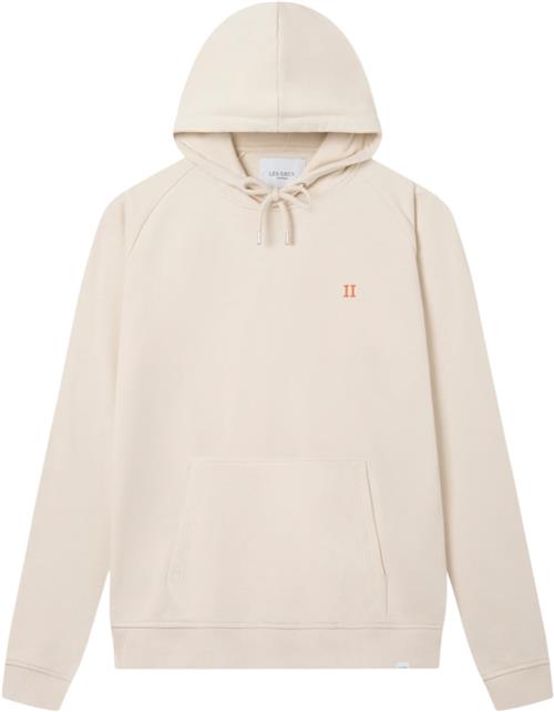 Les Deux Nørregaard Hoodie Mand Ivory/orange Hoodies Slim Fit Str L - Bomuld hos Magasin