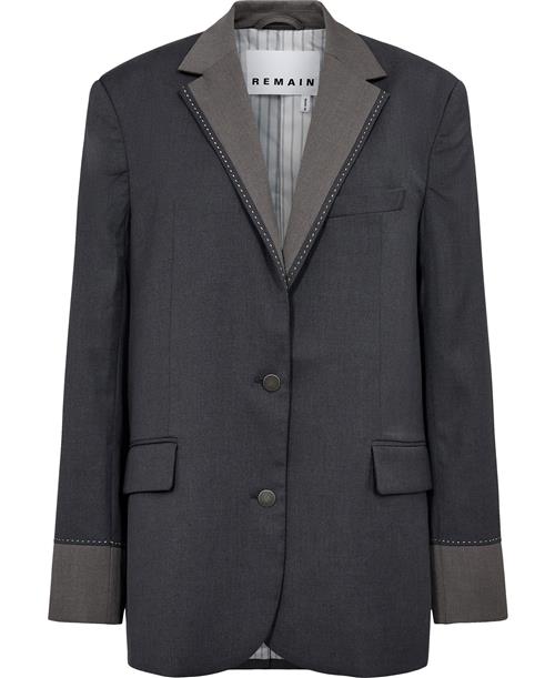 REMAIN Two Color Blazer Kvinde Castlerock Comb. Blazere Str 38 - hos Magasin