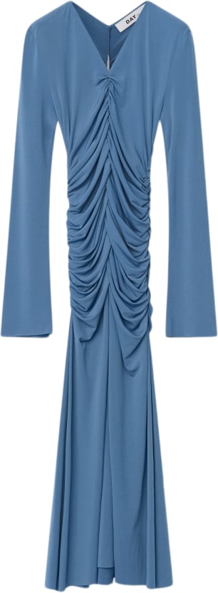 DAY Birger et Mikkelsen Stefani Delicate Stretch Kvinde Cornflower Blue Midi Kjoler Str S - hos Magasin