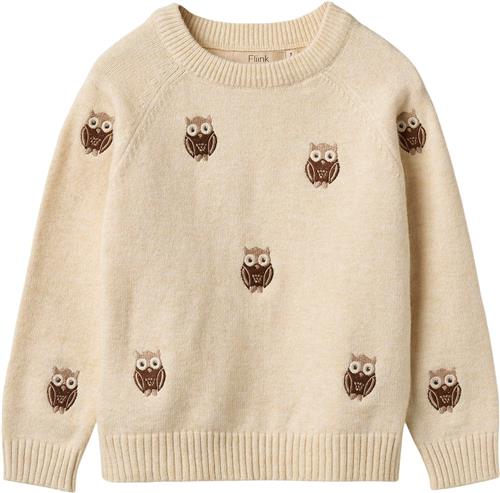 Se Fliink Alon OWL Pullover Str 2Y/92 - Sandshell Strik Polyester hos Magasin ved Magasin