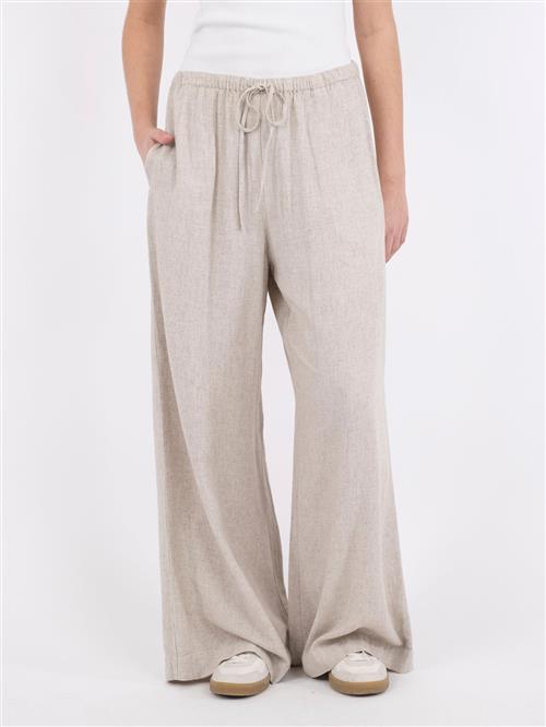 Neo Noir Lissabon Soft Linen Pants Kvinde Sand Bukser Med Brede Ben Str 38 - hos Magasin