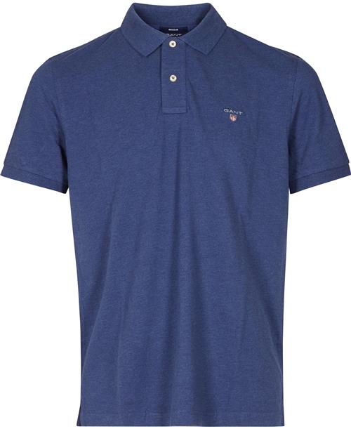 Gant Original Pique SS Rugger Mand Marine Melange Kortærmede Poloer Str XL - hos Magasin