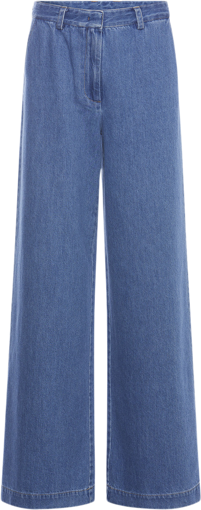 Heartmade ¤ Niva Pants HM ¤ Kvinde Blue Denim Wide Jeans Str 38 - Denim hos Magasin