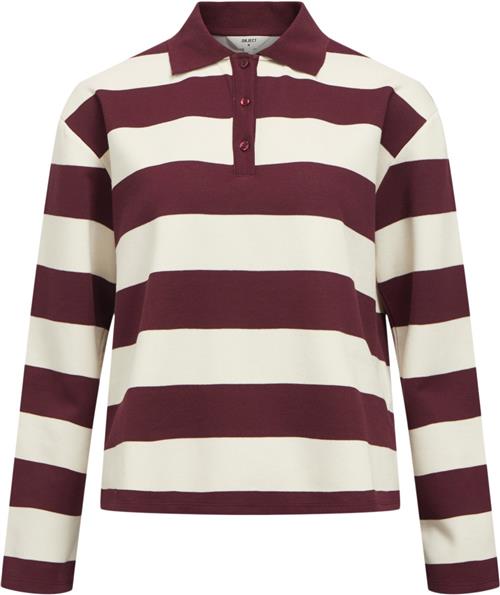 Object Objmillie L/S LO Polo E AW Fair 24 Kvinde Cabernet/white Toppe Str XS - hos Magasin