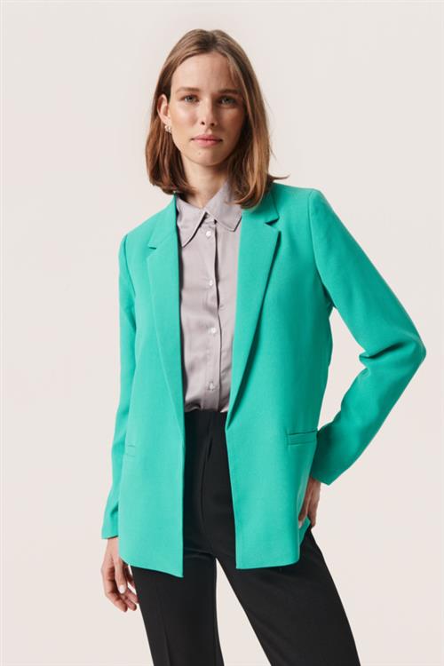 Soaked in Luxury Slshirley Blazer LS Kvinde Sea Green Blazere Casual Fit Str S - hos Magasin