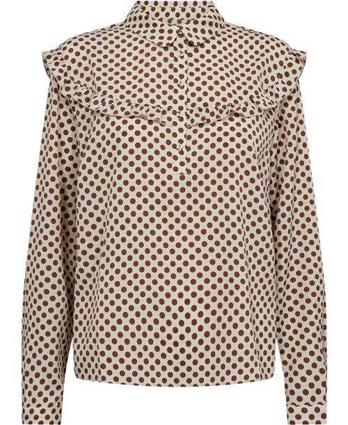 Magasin du Nord Collection Magasin Alexia 2 GRS Kvinde Brown Dot Langærmede Bluser Str XS