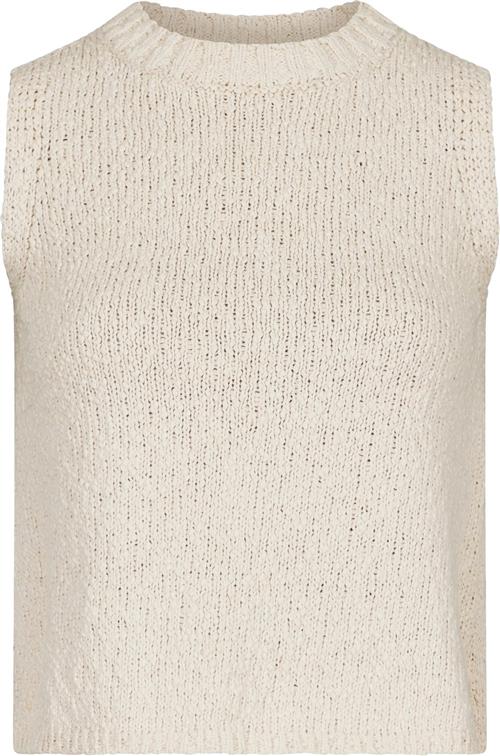 Neo Noir Virena Knit Vest Kvinde Sand Strikveste Str 44 - Bomuld hos Magasin