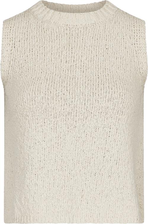 Neo Noir Virena Knit Vest Kvinde Sand Strikveste Str 42 - Bomuld hos Magasin