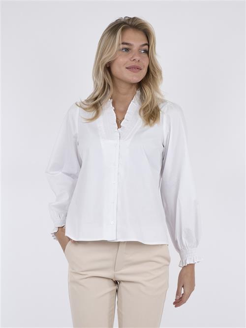 Se Neo Noir Brielle Solid Shirt Kvinde White Langærmede Bluser Str 38 - hos Magasin ved Magasin