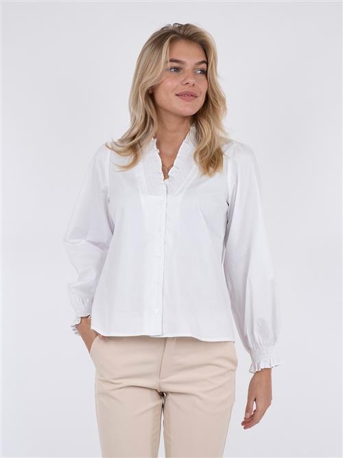 Neo Noir Brielle Solid Shirt Kvinde White Langærmede Bluser Str 36 - hos Magasin