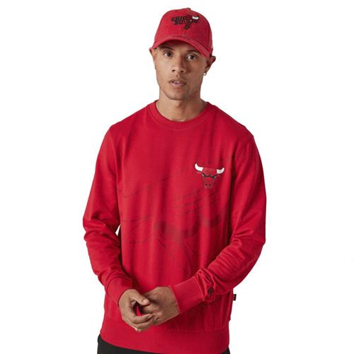 New Era Washed Pack Graphic Sweatshirt Mand Red Sweatshirts Str XS - Bomuld hos Magasin