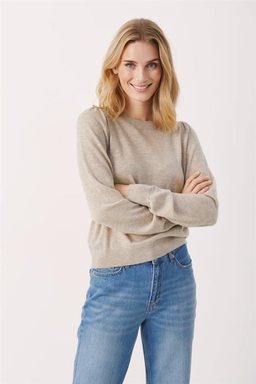 Part Two Evinaspw PU 90 Wool, 10 Cashmere Kvinde Cobblestone Melange Sweaters Relaxed Fit Str XS Cashmere - hos Magasin