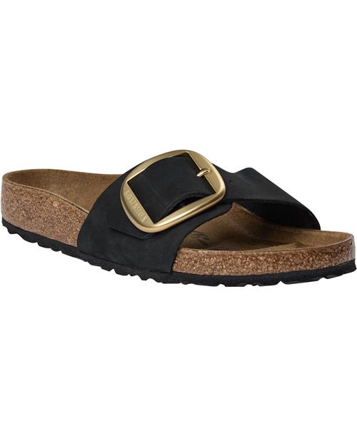 Se Birkenstock Madrid Big Buckle Lenb Black Kvinde Black Flade Sandaler Str 40 - hos Magasin ved Magasin