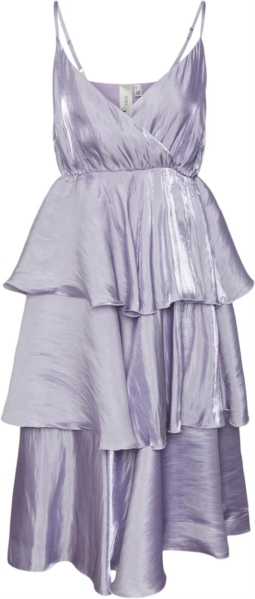 YAS Yassana Strap Midi Dress BM Kvinde Lavender Aura Midi Kjoler Regular Fit Str L - hos Magasin