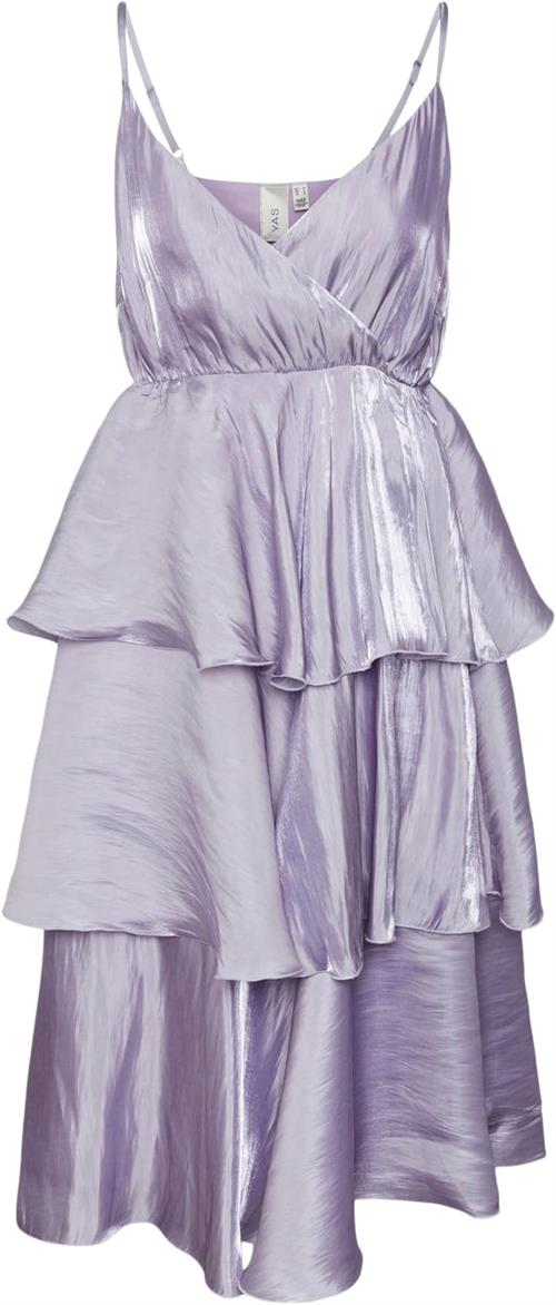 YAS Yassana Strap Midi Dress BM Kvinde Lavender Aura Midi Kjoler Regular Fit Str XL - hos Magasin