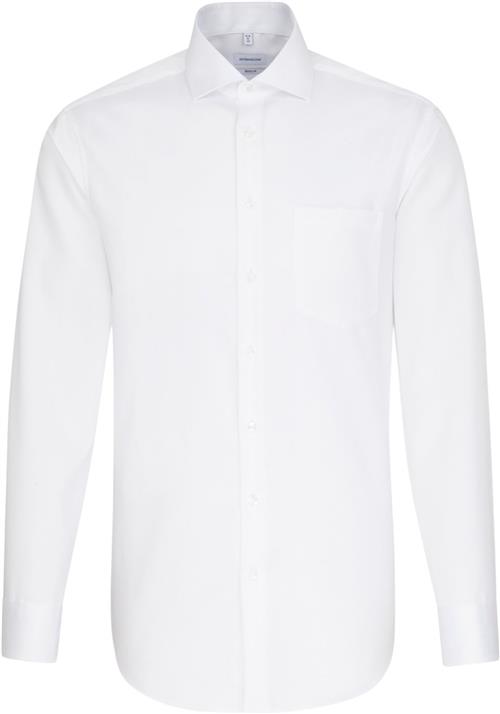 Seidensticker Business Shirt Regular fit Long Sleeve Kentcollar Uni Mand White Langærmede Skjorter Str 40 - hos Magasin