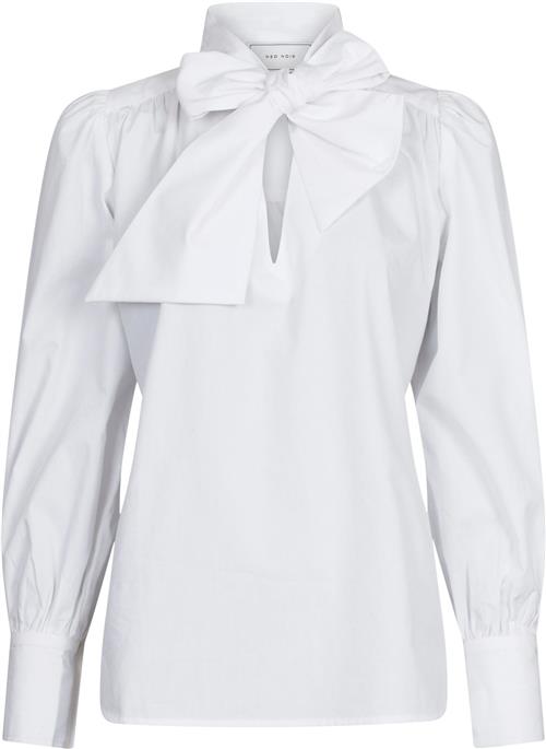 Se Neo Noir Jaz Bow C Poplin Blouse Kvinde White Langærmede Bluser Str 42 - hos Magasin ved Magasin