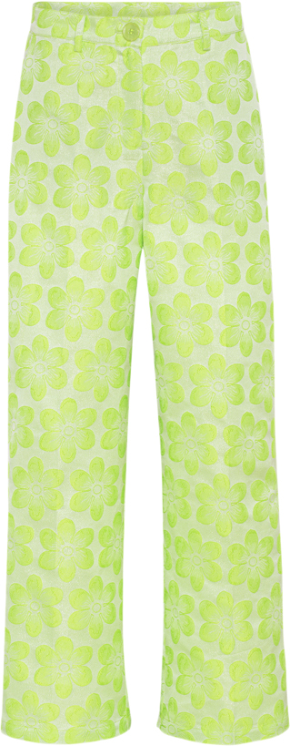 Se HUNKØN Naomi Trousers Kvinde Lime Bukser Med Lige Ben Str XL - hos Magasin ved Magasin