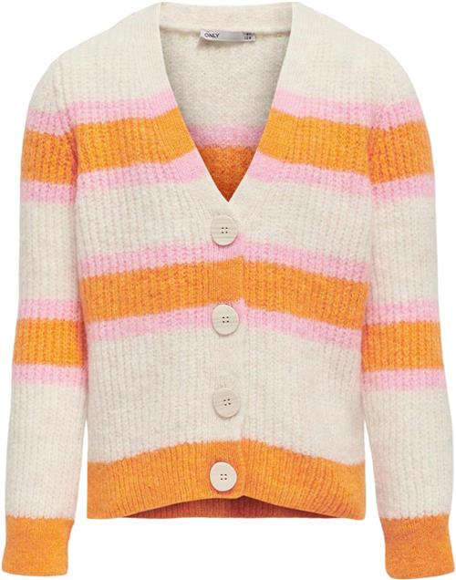 ONLY Kogethel L/S Cardigan KNT Kvinde Birch/apricot/begonia Pink Toppe Regular Fit Str 146/152 - Denim hos Magasin