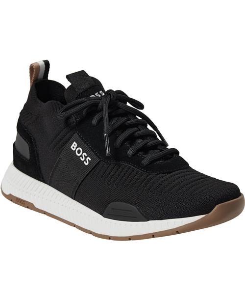 BOSS Titanium_Runn_Knst_N Mand Charcoal Sneakers Str 41 - hos Magasin