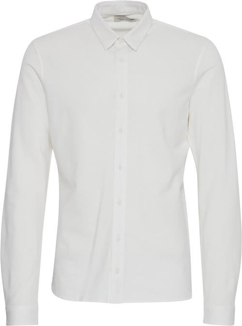 Casual Friday Cfarthur LS BU Jersey Piquet Shirt Kvinde Snow White Skjorter Slim Fit Str S - hos Magasin