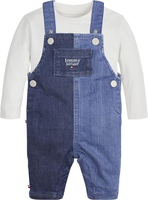 Tommy Hilfiger Baby Dungaree SET Str 6 mdr / 68 cm - Ivory Petal Buksedragter hos Magasin