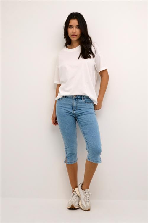 Kaffe Kavicky Capri Jeans Kvinde Light Blue Washed Denim Skinny Jeans Str 34 - Denim hos Magasin