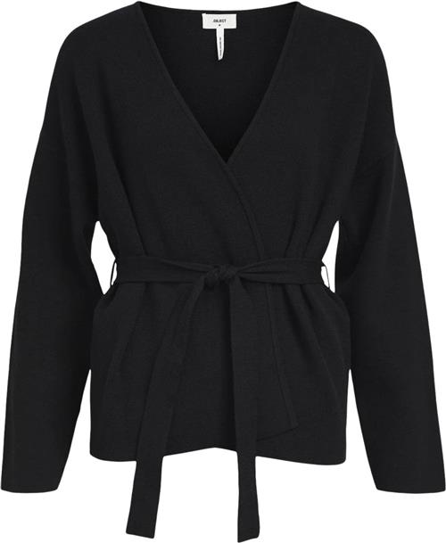 Se Object Objreynard L/S Cardigan DIV Kvinde Black Cardigans Regular Fit Str S - hos Magasin ved Magasin