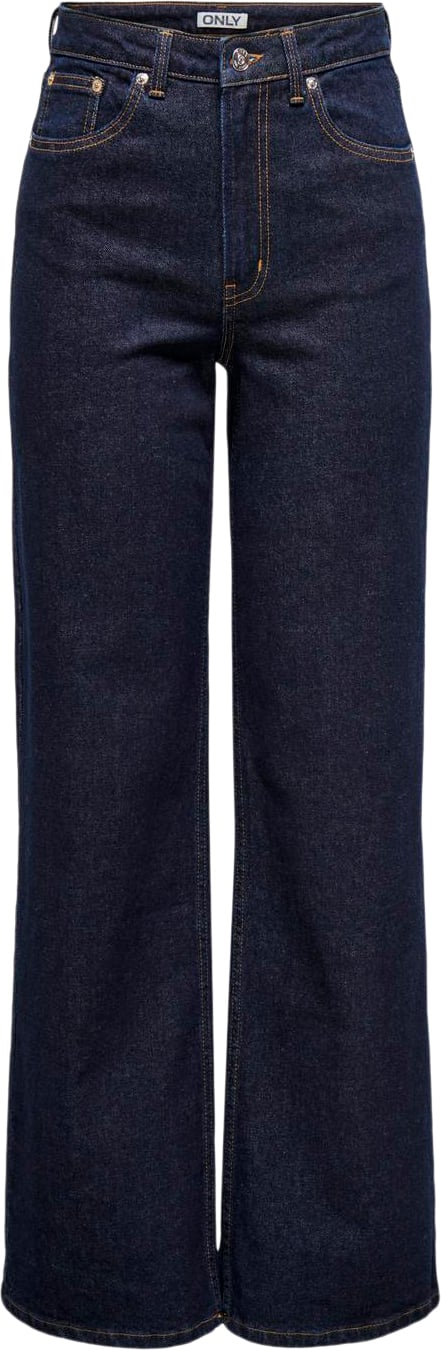 Se ONLY Onljuicy HW Wide Rinse DNM Mas763 N Kvinde Dark Blue Denim Wide Jeans Str "27/""32" - hos Magasin ved Magasin