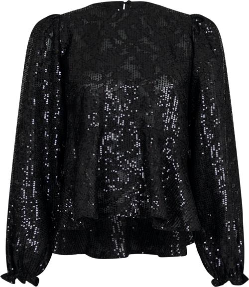 Neo Noir Rizzo Sequins Blouse Kvinde Sort Langærmede Bluser Str 36 - hos Magasin