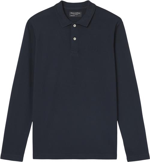 Marc O’Polo Poloshirt, Long Sleeve, Ribbed Coll Kvinde Dark Navy Sweaters Str S - hos Magasin