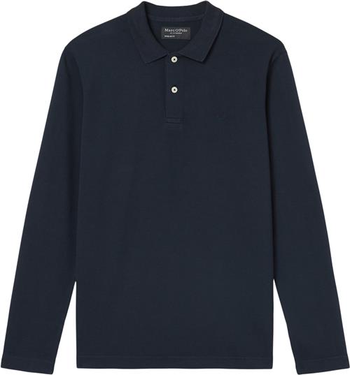 Marc O’Polo Poloshirt, Long Sleeve, Ribbed Coll Kvinde Dark Navy Sweaters Str XXL - hos Magasin